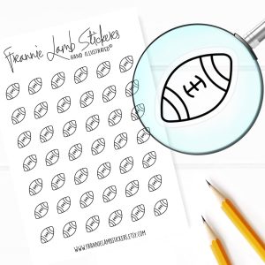 42 Clear Planner Stickers (1/2" each), Football Stickers, Sport and Fitness Stickers for Planners and Calendars and more