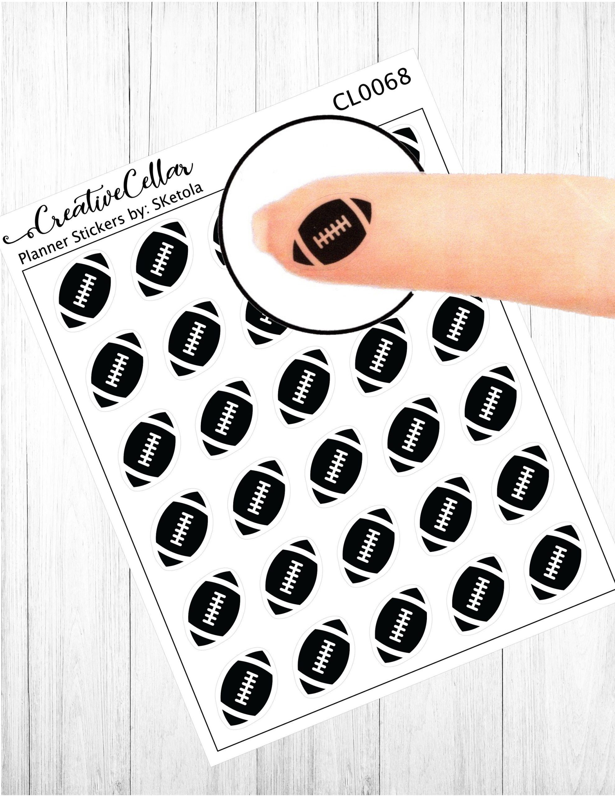 Football Planner Stickers (CL-0068) CLEAR for Planner 30 Football Game Transparent Stickers