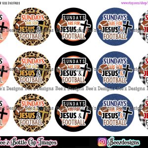 Jesus and Football INSTANT DOWNLOAD- 1 Inch Bottle Cap Images