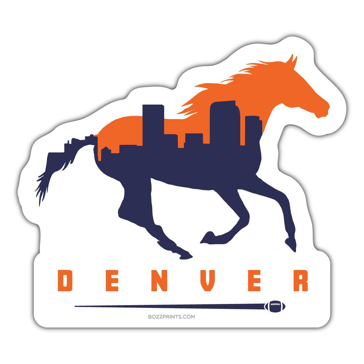 Denver Football Sticker/Magnet