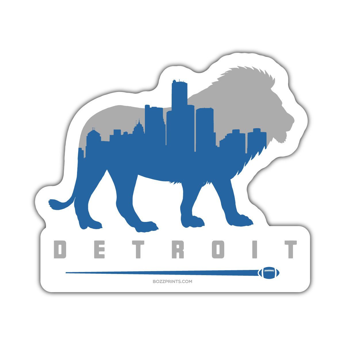 Detroit Football Sticker