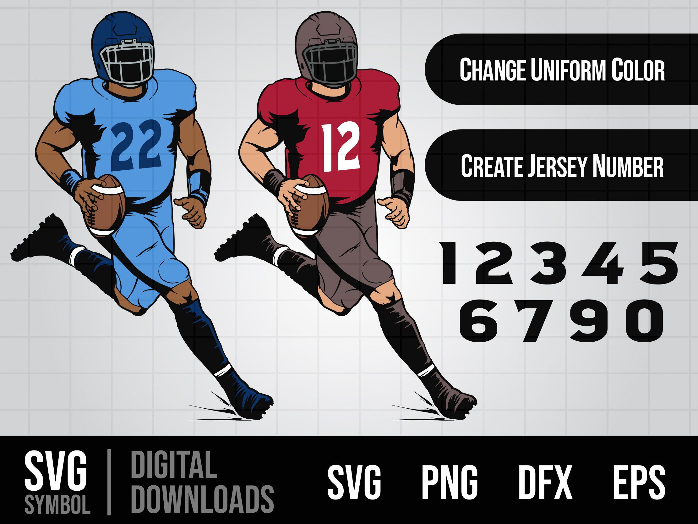 Football Player SVG, Football Player png, Football Cutfile, Football Digital Download, Football Shirt svg, Sports Kid svg, Football Kid svg