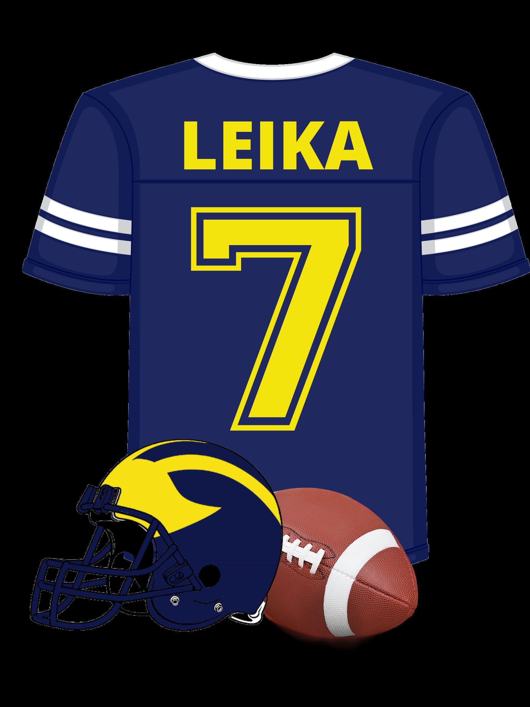 Personalized Football Cake Topper Template, Football Jersey and Helmet with Mascot Cake Topper Digital Image, Football Custom Sticker png