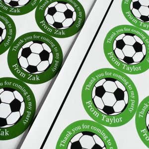Football party stickers, personalised stickers, party favours kids, kids party, thank you stickers, soccer stickers, football birthday