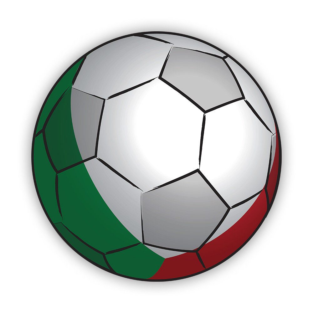 Italy Football Sticker - Decal - American Made - UV Protected italian flag soccer pitch