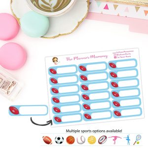 Football AFL Union League Rugby Game Reminder Planner Diary Stickers Football Match School Sports Organised Mummy Kikki K
