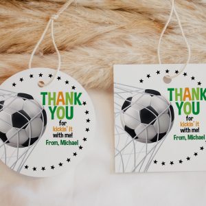 Soccer Birthday Favor Tags Football Gift Tags Kids Birthday Party Favors Boy Sports All Star Player Thank you Tags Ball Label Printable BT44