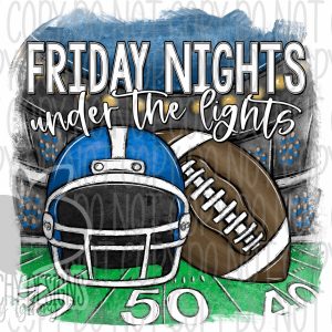 Friday Nights Under the Lights Football PNG , Hand-Drawn Design , High School Spirit , Digital Download
