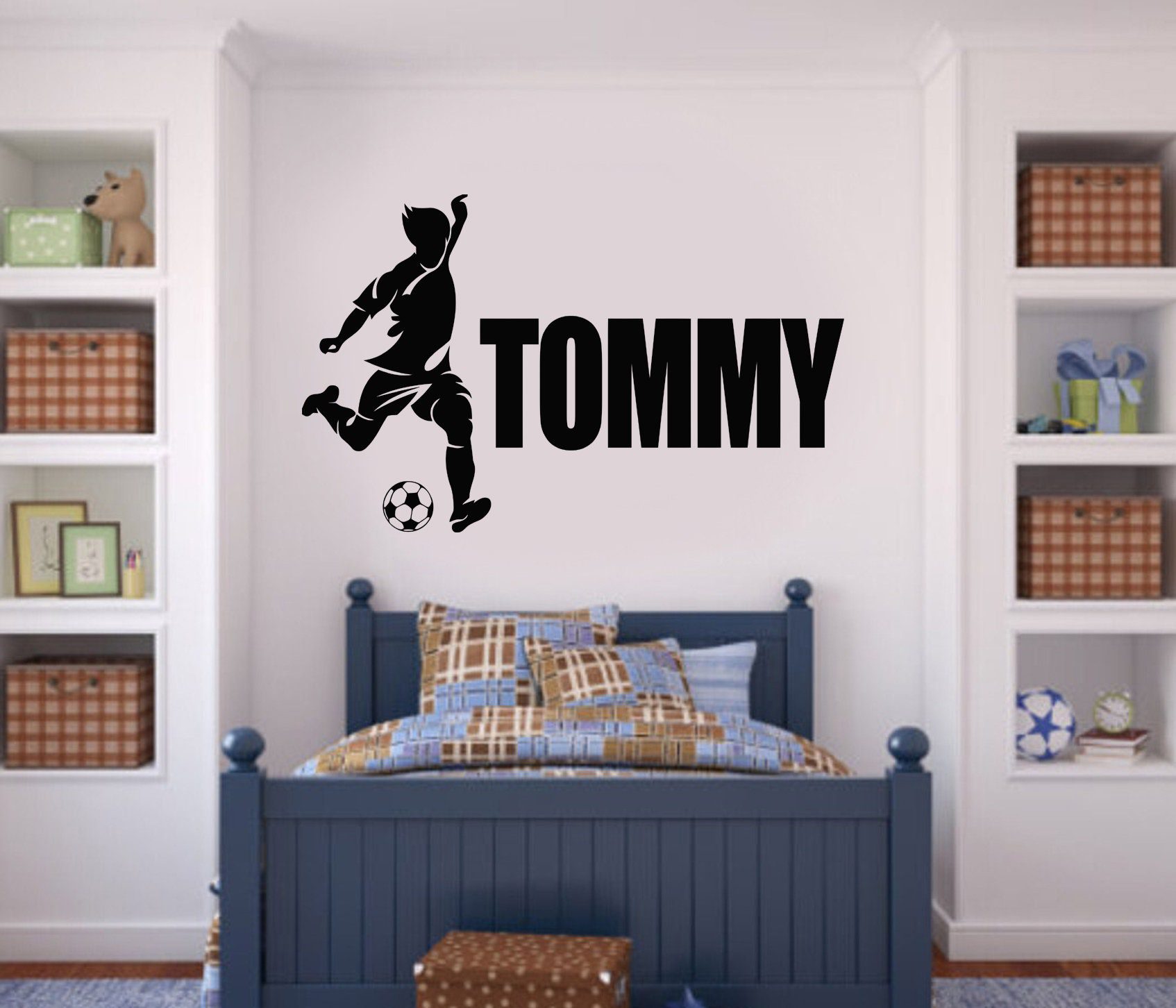 Personalised Football Wall Sticker Home Decor Personalized Football Gaming Vinyl Decal FB4