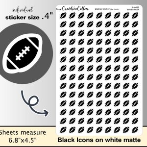 BI-0019 Football Icon Planner Stickers, Sports, Game Night, Ball