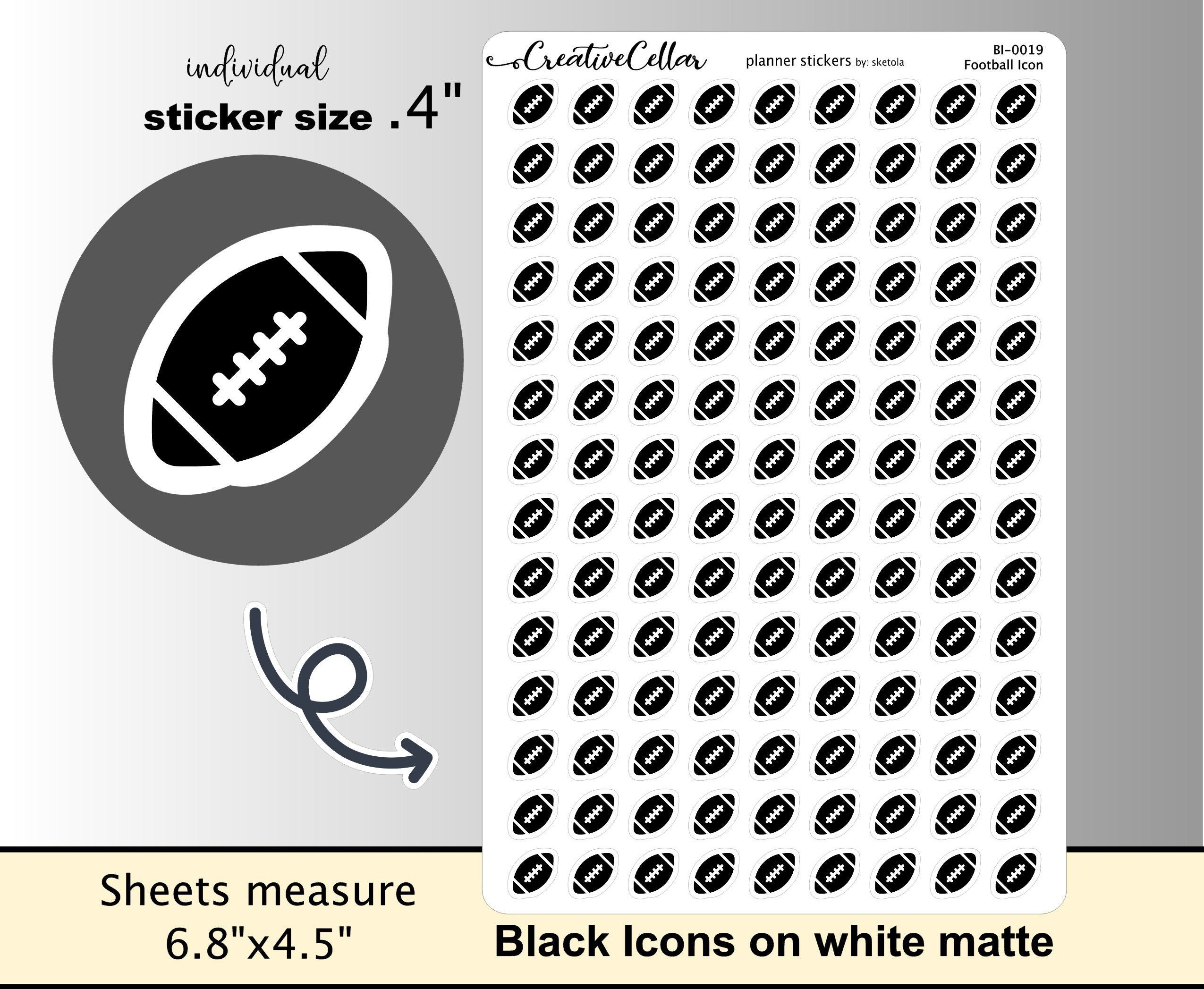 BI-0019 Football Icon Planner Stickers, Sports, Game Night, Ball