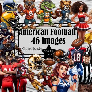 Football PNG Football Clipart Bundle Football Graphic Transparent Commercial License Digital Download Football Sublimation Game Day PNG