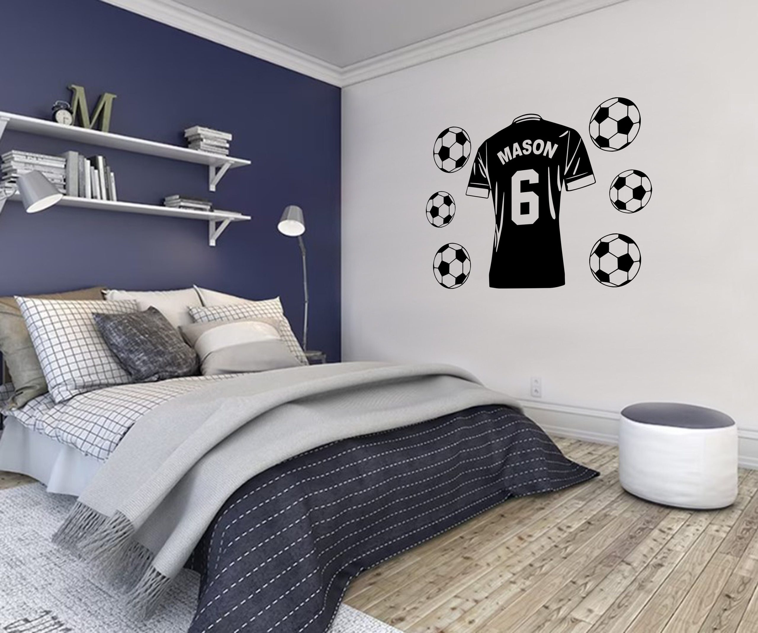 Personalised Football Shirt - Wall Art - Vinyl Transfer - Wall Sticker - Kids Bedroom