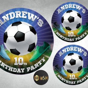 Soccer Birthday Favor Stickers: Printable Treat Bag Labels (Digital Download)