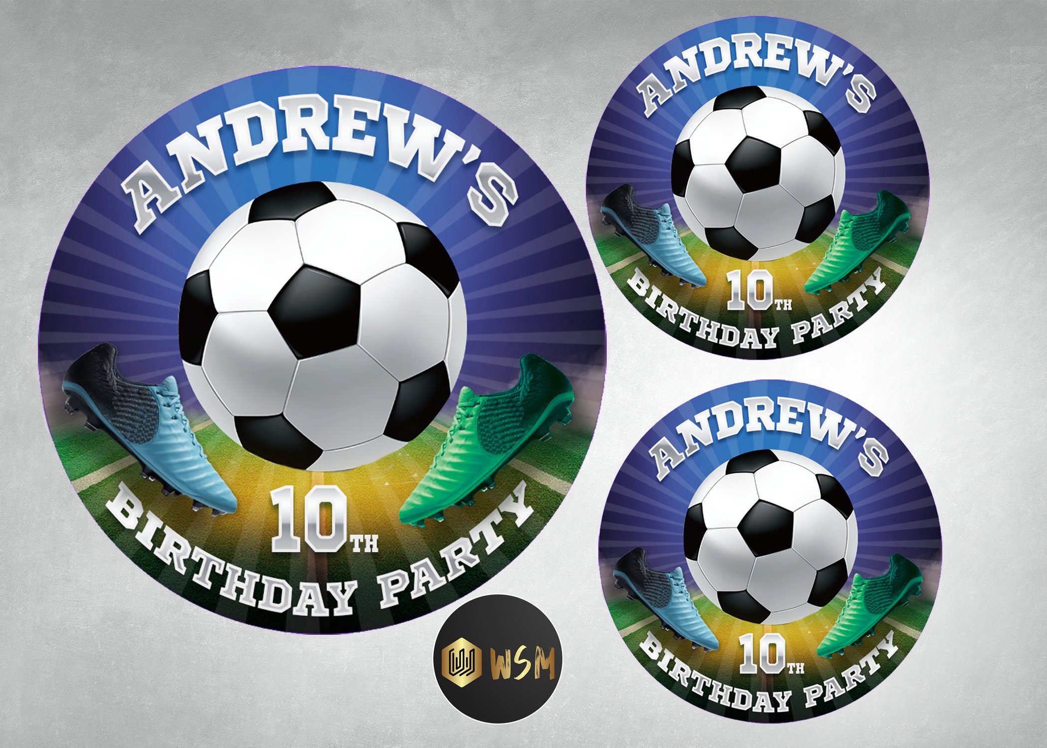 Soccer Birthday Favor Stickers: Printable Treat Bag Labels (Digital Download)