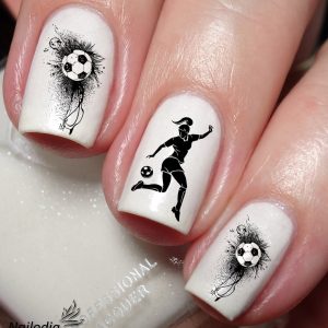 Women Football Soccer Nail Art Decal Sticker