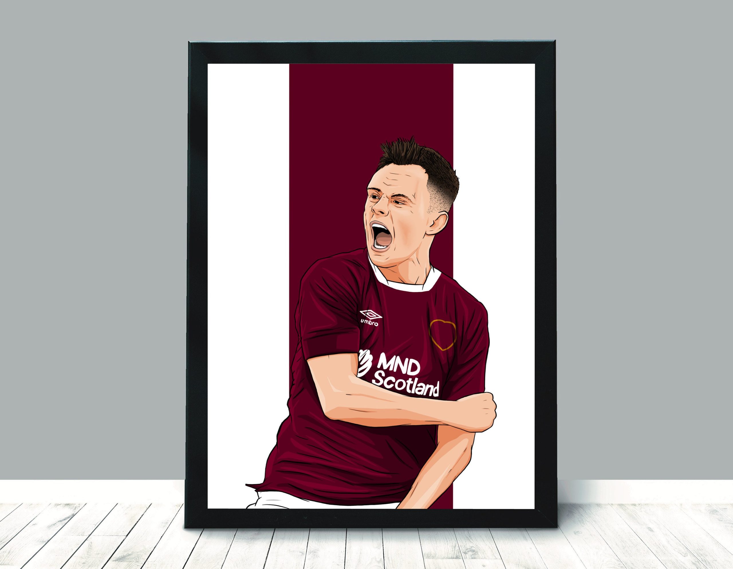 Lawrence Shankland Art Illustration- Heart Of Midlothian- Hearts