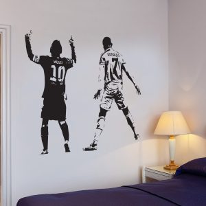 Messi and Ronaldo - Football Wall Art - Wall Sticker - Vinyl Transfer - Decal - Kids Bedroom