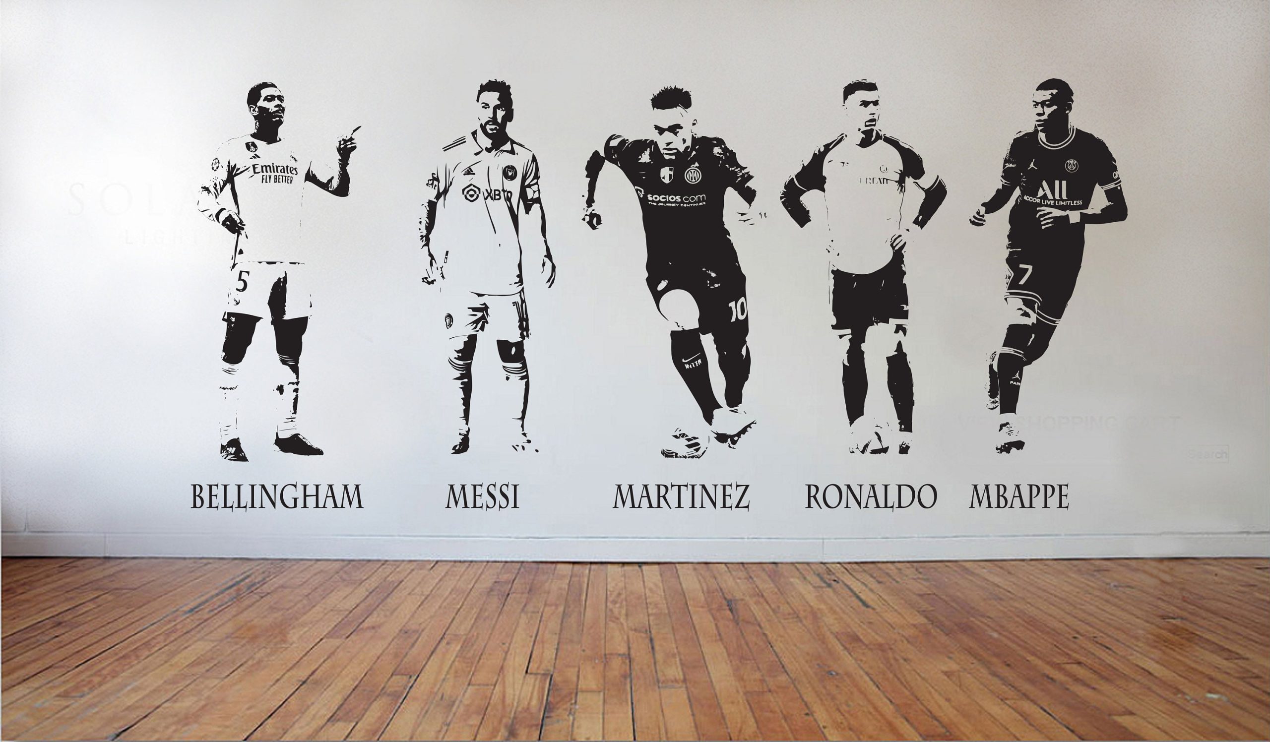 Footballers Wall Decals: Messi, Ronaldo, Mbappe, & More - Vinyl Transfers