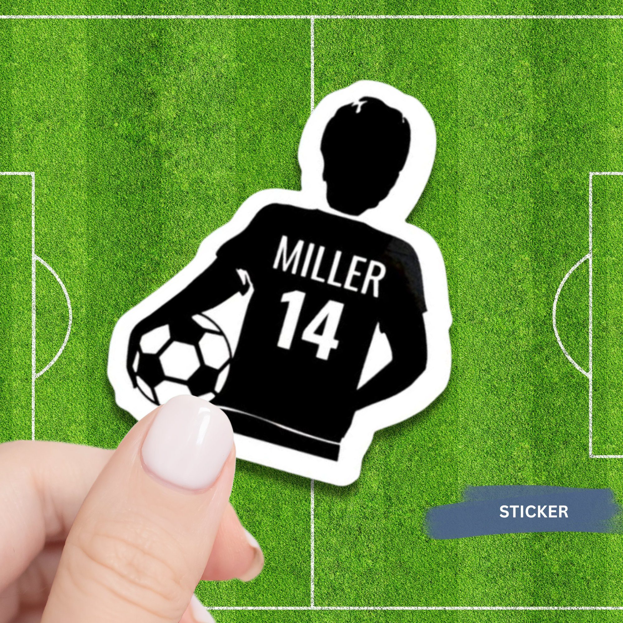 Soccer Vinyl Sticker Custom Design Sport Decal Water Resistant Laptop Accessory Boys Soccer Player Girl Soccer Jersey Number Team Decoration
