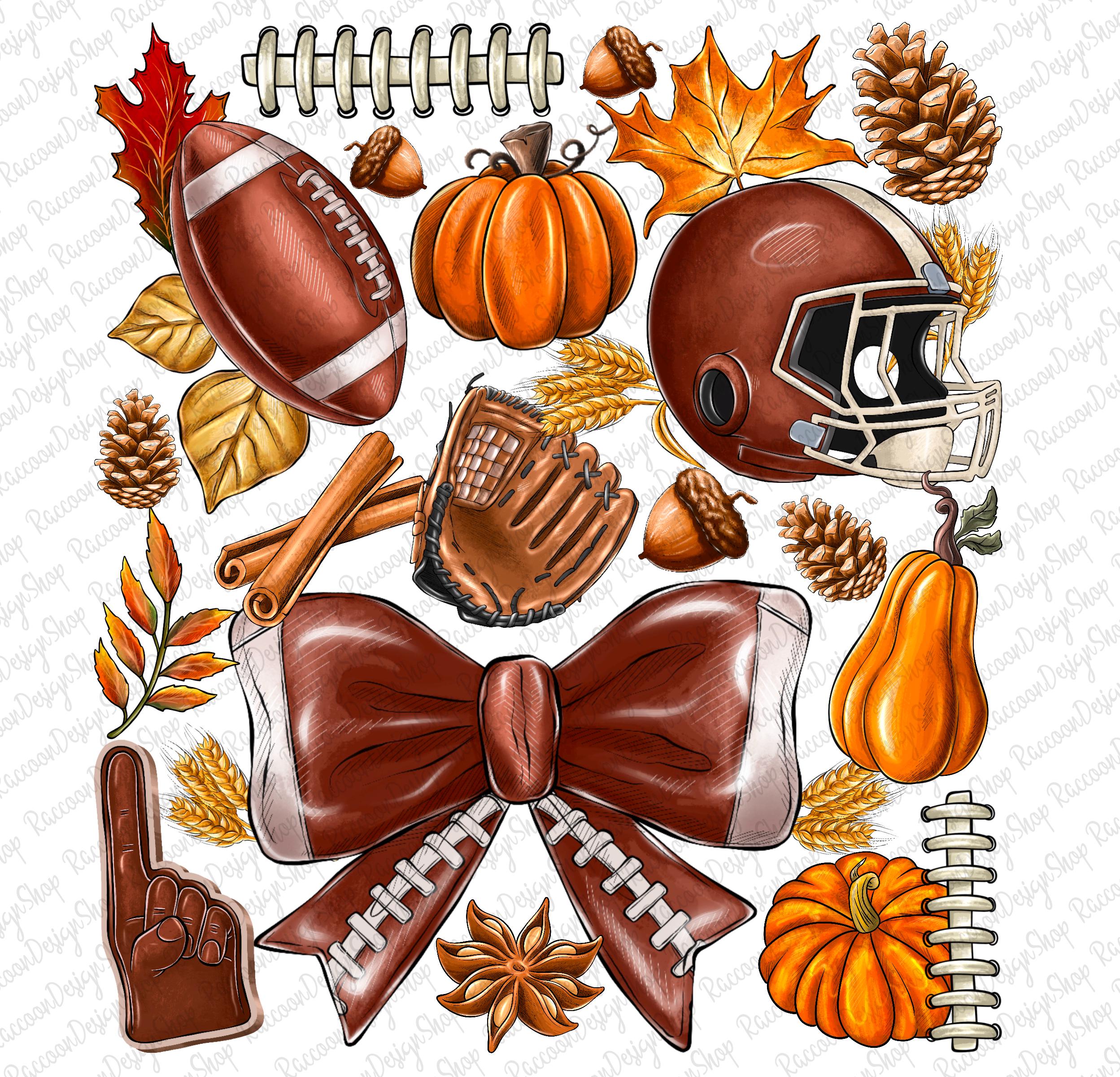 Coquette Pumpkin Football Png, Fall Vibes Png, Fall Pumpkins Sublimation, American Football, Coquette Bow, Fall Autumn Png, Tis The Season