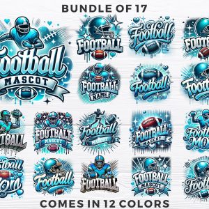 Football png Bundle - Airbrushed Football png Bundle - Print File - Sublimation Designs - Sports png - Digital Download