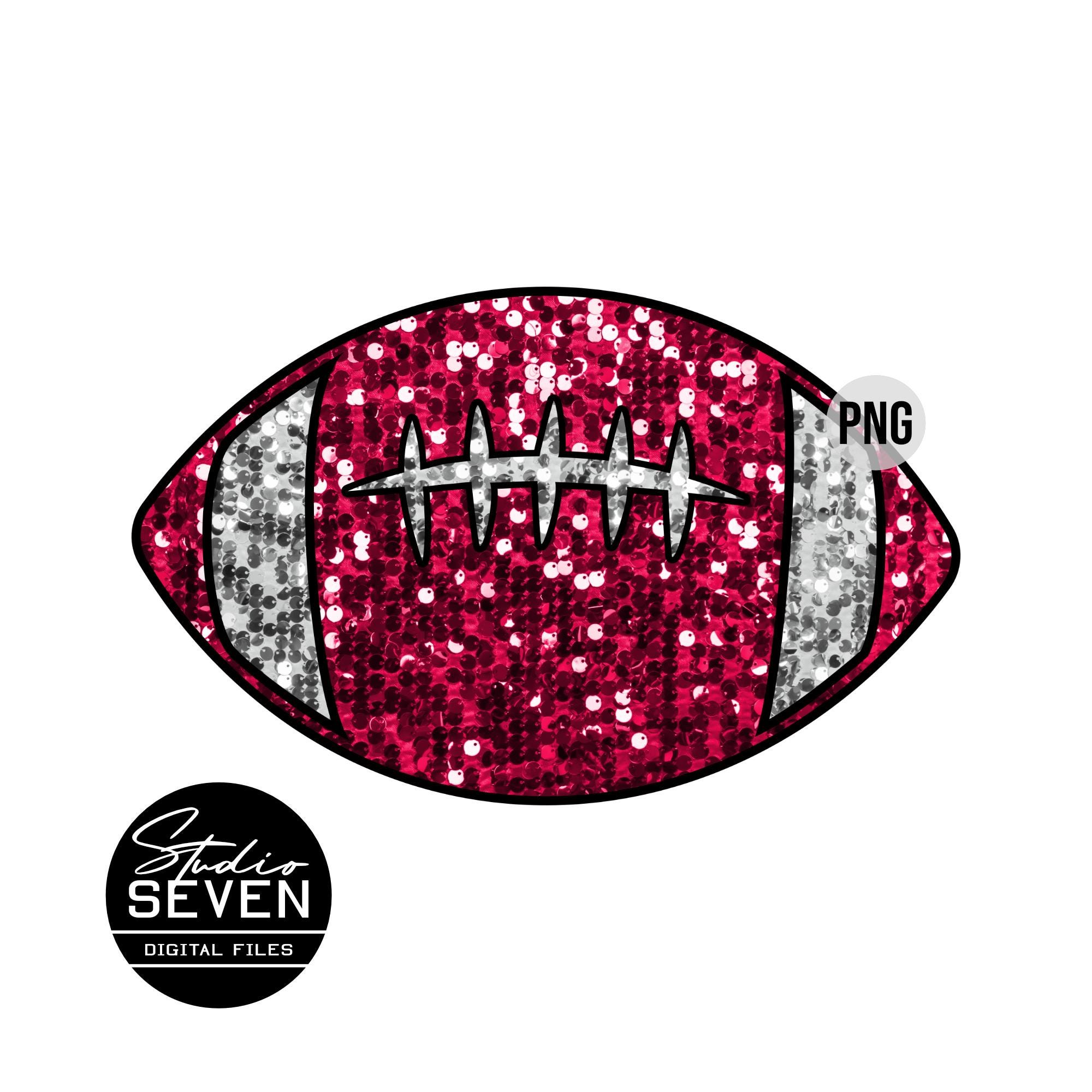 Red sequin football png, glitter football, png, football season, printable, sublimation, cute, go team, game day, digital, fall