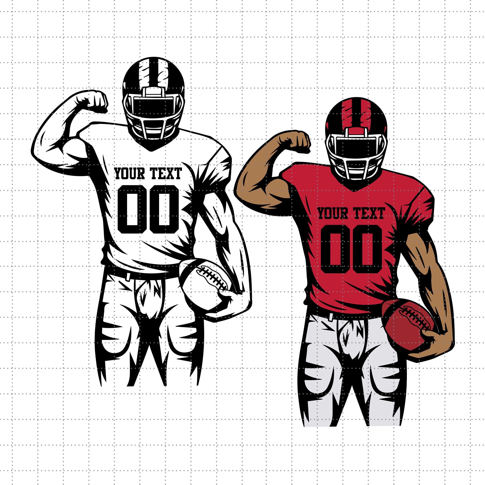 Football player svg | Customized Football Player svg | Football svg | colored layers | football team | Football name | Football Season | Png