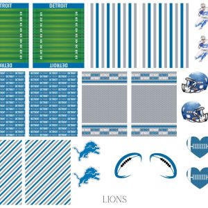 Detroit Lions Inspired Waterslide Nail Decals
