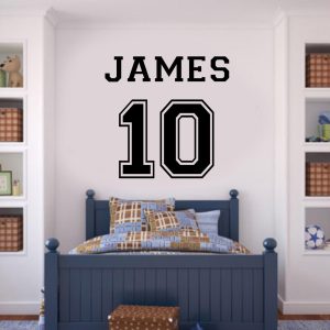 Personalized Football Wall Decal: Custom Name & Number, Sports Decor