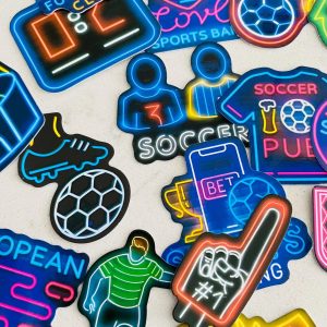 Football stickers vinyl set of 10 soccer party bags stocking fillers boys girls gift gifts sticker gift gifts stationery scrapbook school