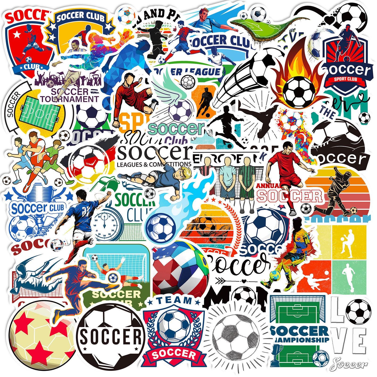 100Pcs Football Stickers,Decorative Stickers,Waterproof Laptop Stickers,Sticker for Kids Toys Gifts