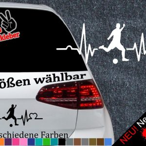 Heartbeat Football Sticker -6 Sizes 21 Colors- Soccer Offside Leisure Ball