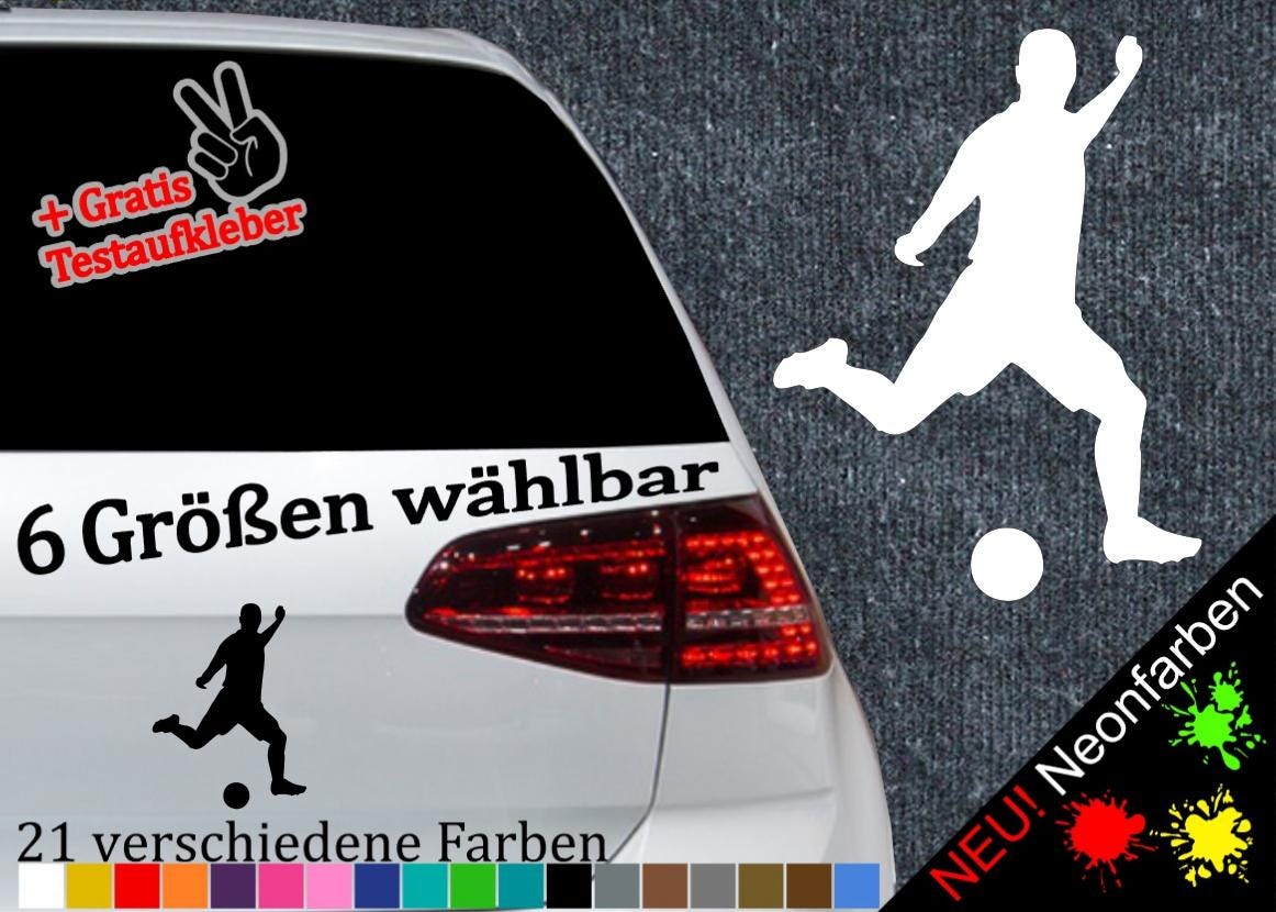 Football Player Sticker -6 Sizes 21 Colors- Soccer Kicking Hobby Leisure Foul