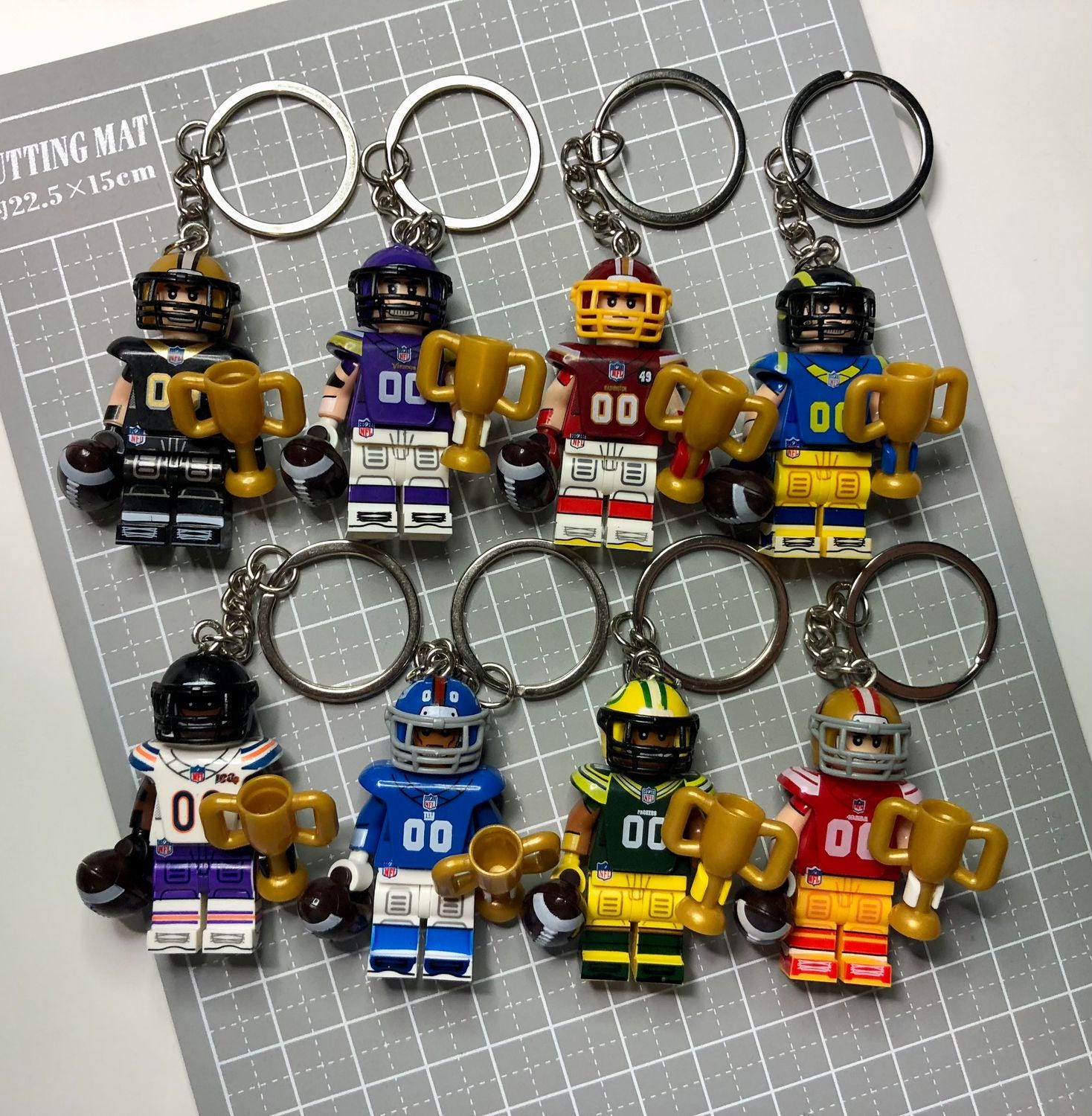 Custom made football themed keyring/keychain/Ornament - Choose from 49ers/Chargers/Ravens/Broncos/Cowboys/Bears/Bills/Chiefs and more