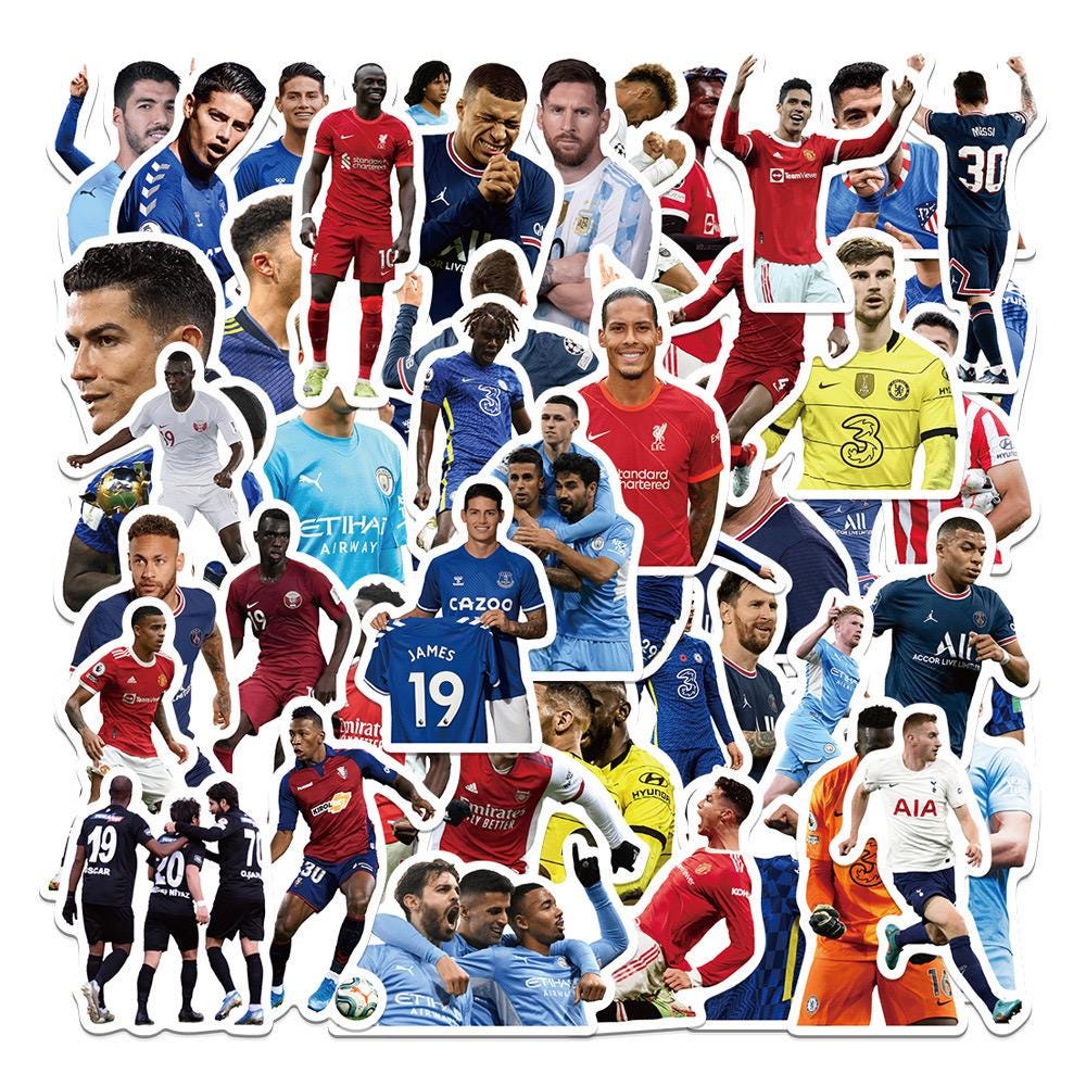 World Cup Star Stickers: Q-Version Football Decals, Waterproof Vinyl (50/54 Pcs)