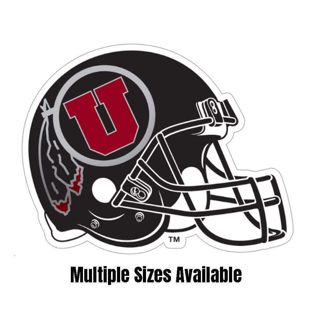 University of Utah Circle and Feather Black Helmet Vinyl sticker - Available in multiple sizes - Free Shipping/Tracking! - Off. Licensed