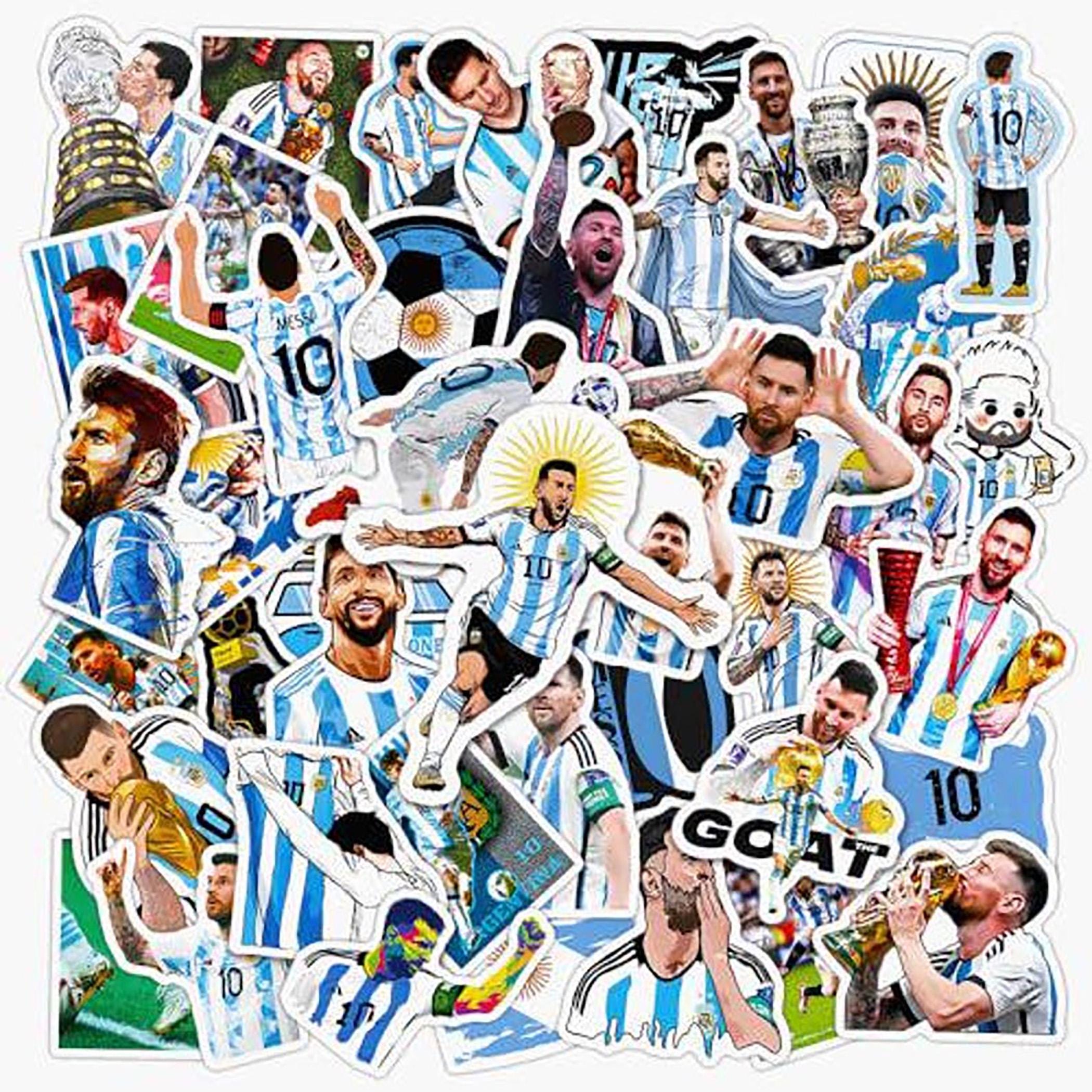 50PCS Messi Soccer Stickers – Waterproof Vinyl Decals for Laptops, Water Bottles, Helmets – Perfect Gift for Soccer Fans & Kids