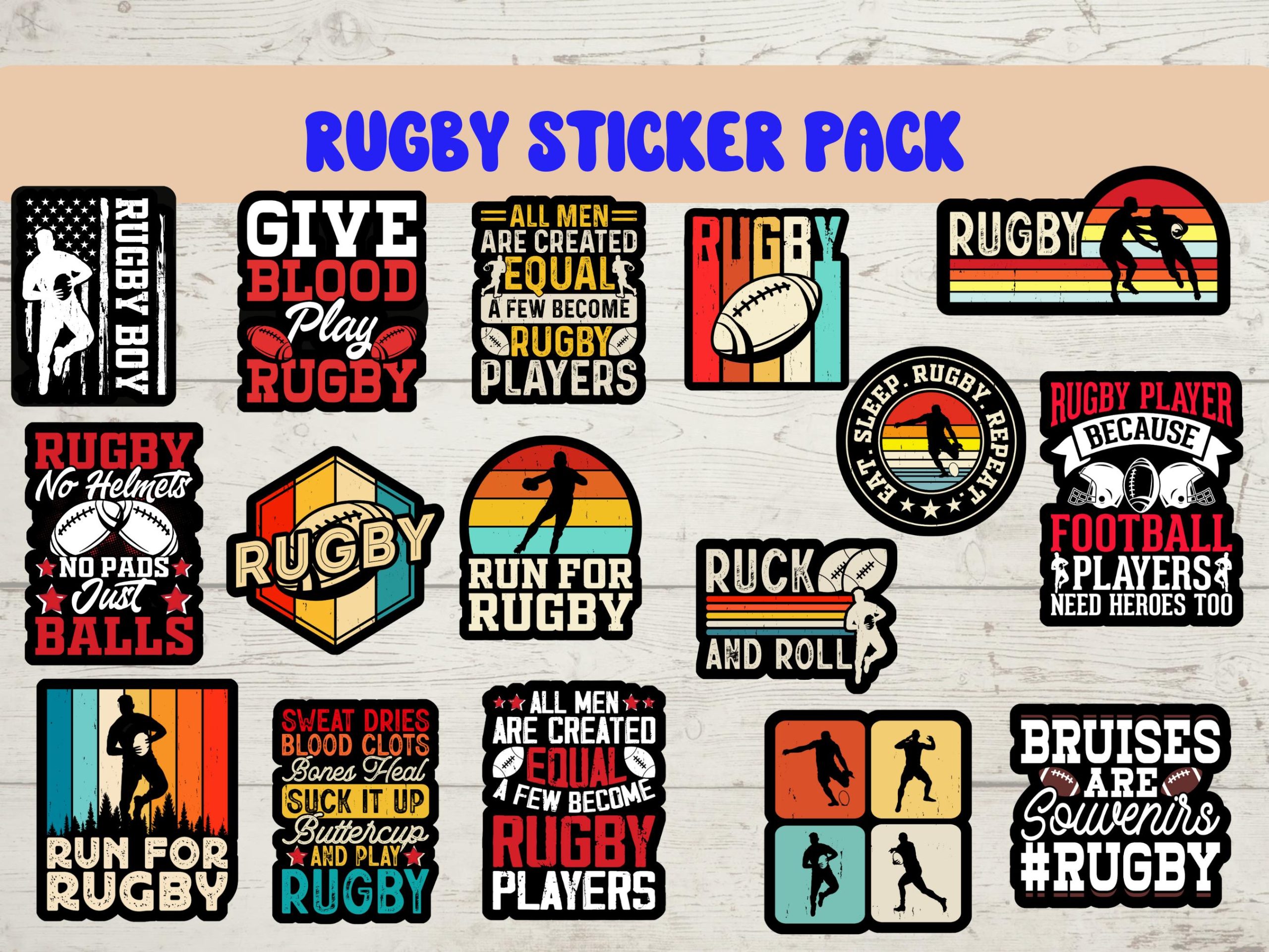 Funny rugby stickers, sport stickers for laptops, water bottles , sarcastic rugby sticker, rugby gift, father's day gift idea for him
