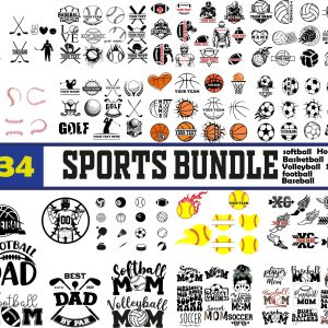 Sports Ball Design Bundle: 100 SVG & PNG Files
