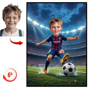 Personalized Soccer Player Cartoon Portrait, Custom Soccer Player Caricature Drawing from Photo, Funny Soccer Player Caricature Gift for Him