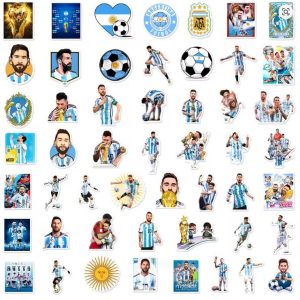 Messi Graffiti Stickers – 10/30/50/100PCS Soccer Decals for Laptop, Luggage, Skateboard, Car, Phone – Football Fan Gift Pack