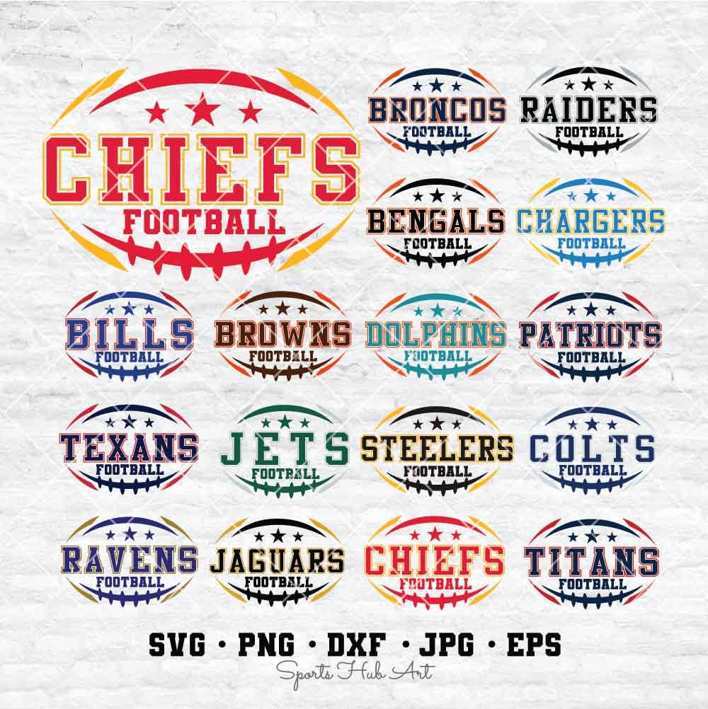 Football Bundle Svg, Football Team Svg, Chargers Football Svg, Sports Svg, Football Shirt, Sublimation Designs, Png Dxf Jpg Eps