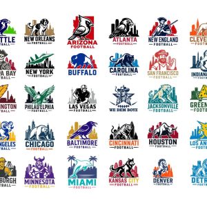 Football bundle SVG Cricut cut file. City PNG Clipart. Silhouette sublimation print. Sports fan set, Vinyl Detroit, Dallas, Green Bay. vs