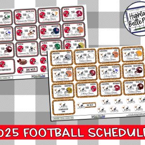 Southeastern Conference College Football Schedule Planner Stickers! 2025 Season *Limited Number Available!