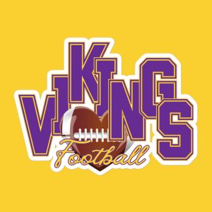 Minnesota Football Love Sticker | Purple & Gold Vinyl Decal | Viking Heart Fan Sticker | Waterproof Game Day Accessory