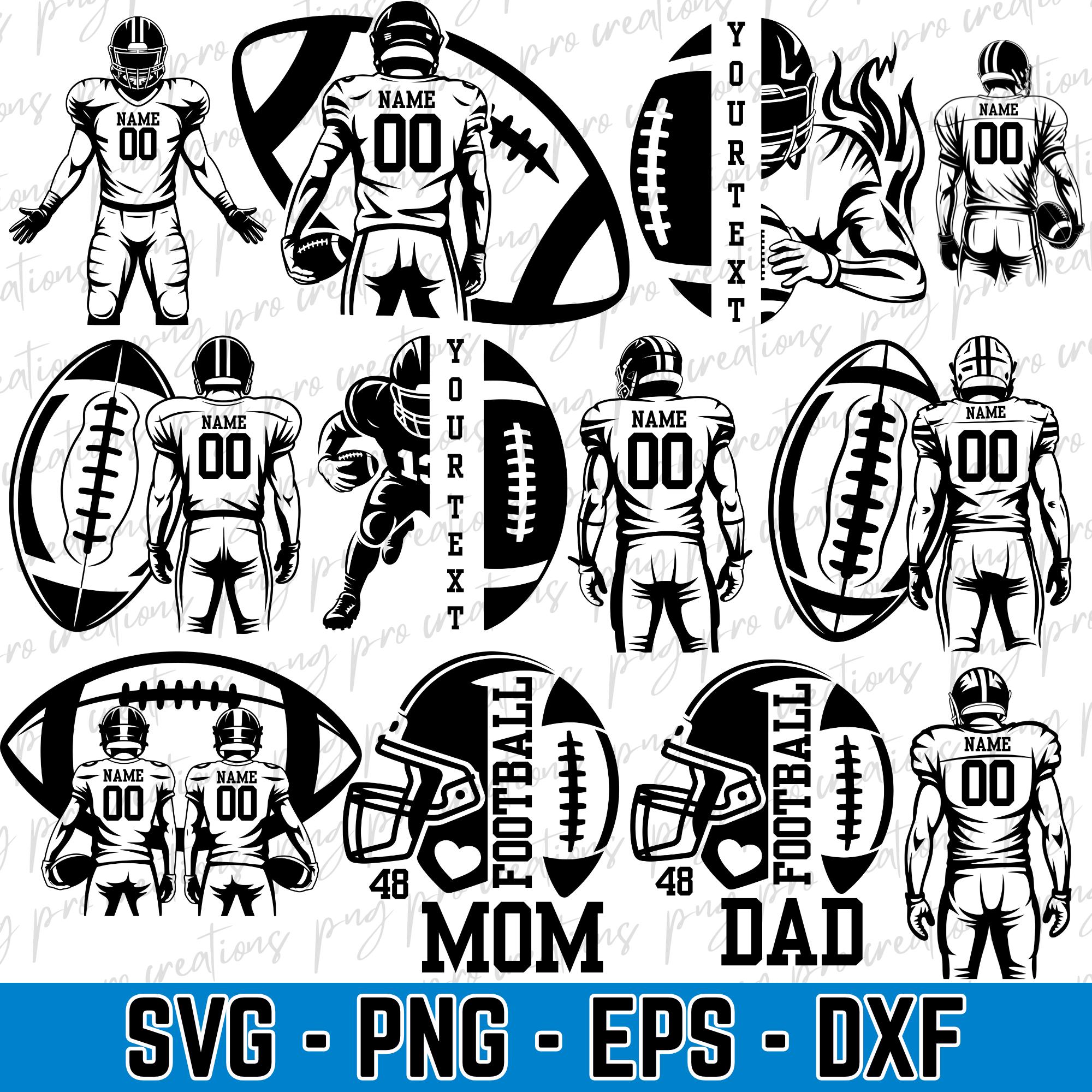 Custom Football player Svg, Football svg,Football player svg,Football mom svg, Football Name Svg, football team svg,two football players svg