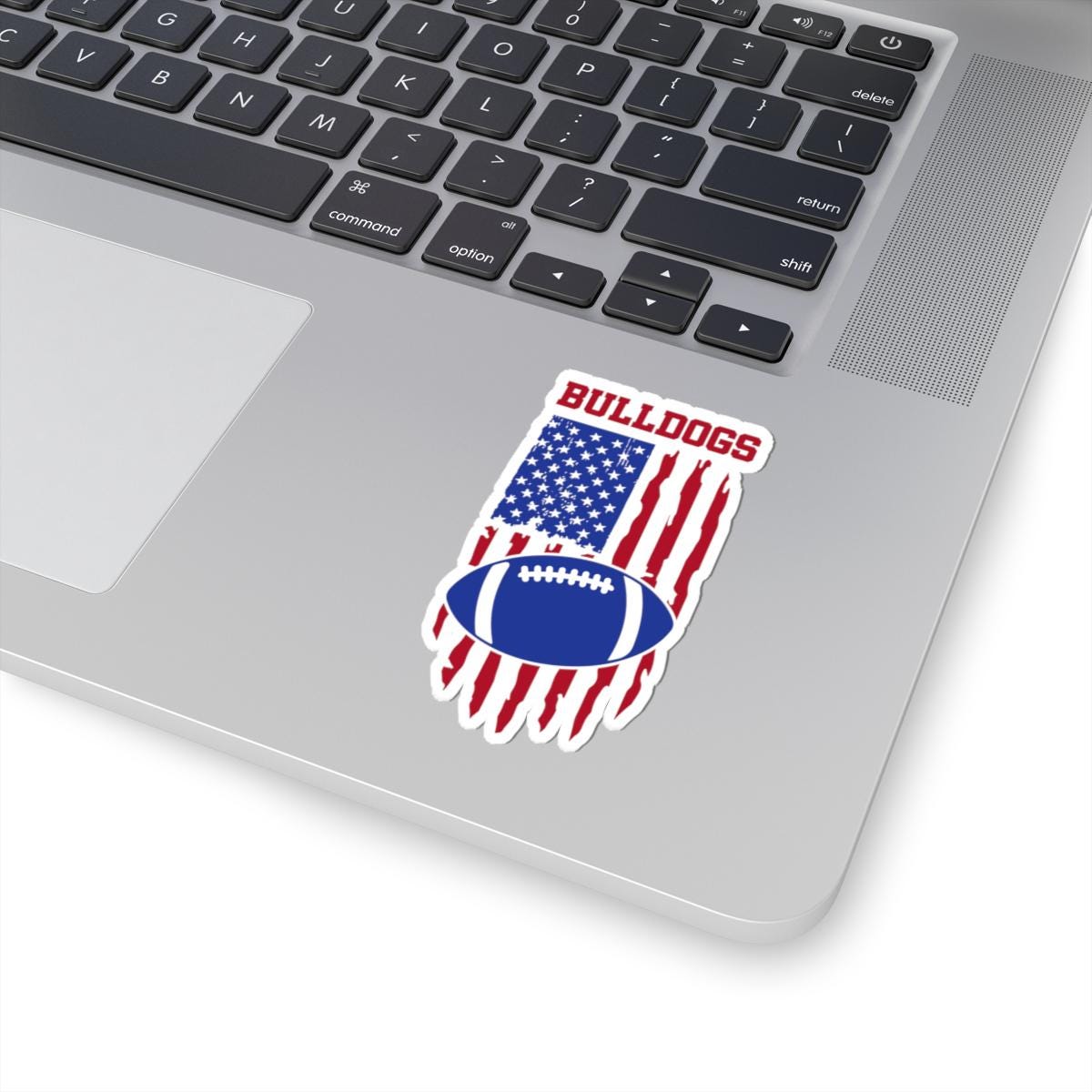 Patriotic Bulldog Football Kiss-Cut Stickers | USA Spirit, Team Pride, Laptop Decal, American Football, Sports Stickers