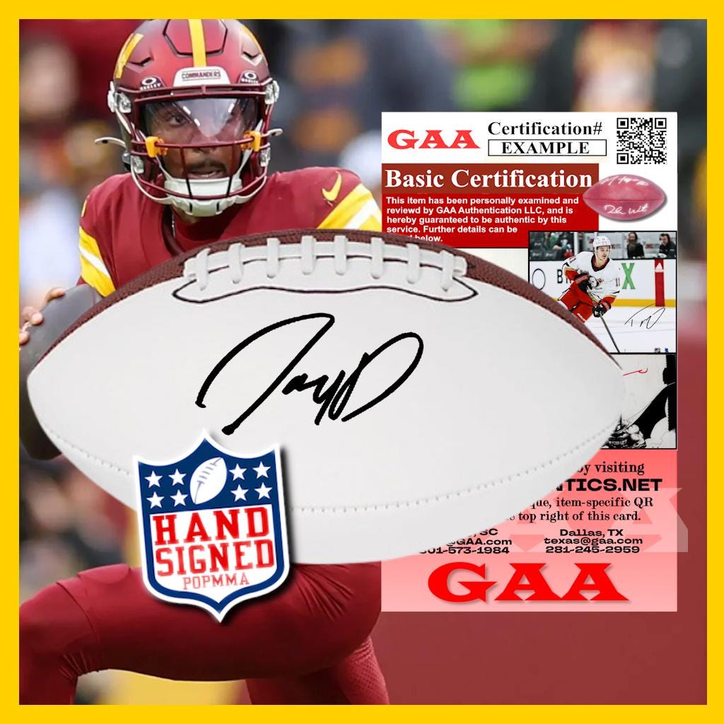 Jayden Daniels Signed NFL Football with Steiner Sports Sticker | Autographed Full Size Collectible
