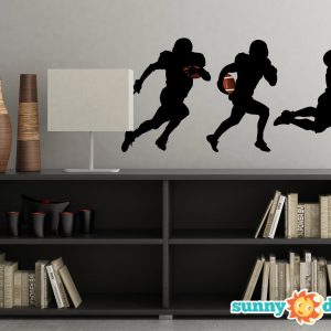 Football Player Silhouette Fabric Wall Decals - Set of 3